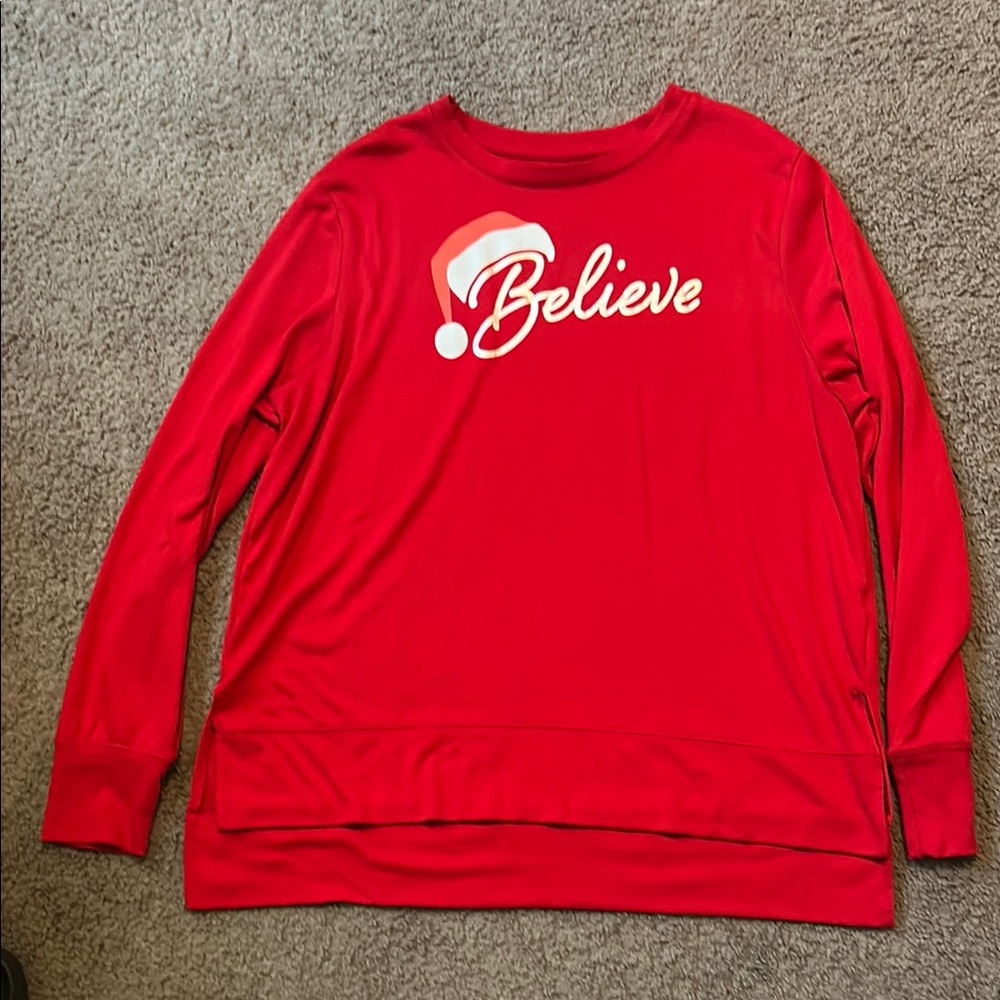 Red 'Believe' Christmas Sweatshirt